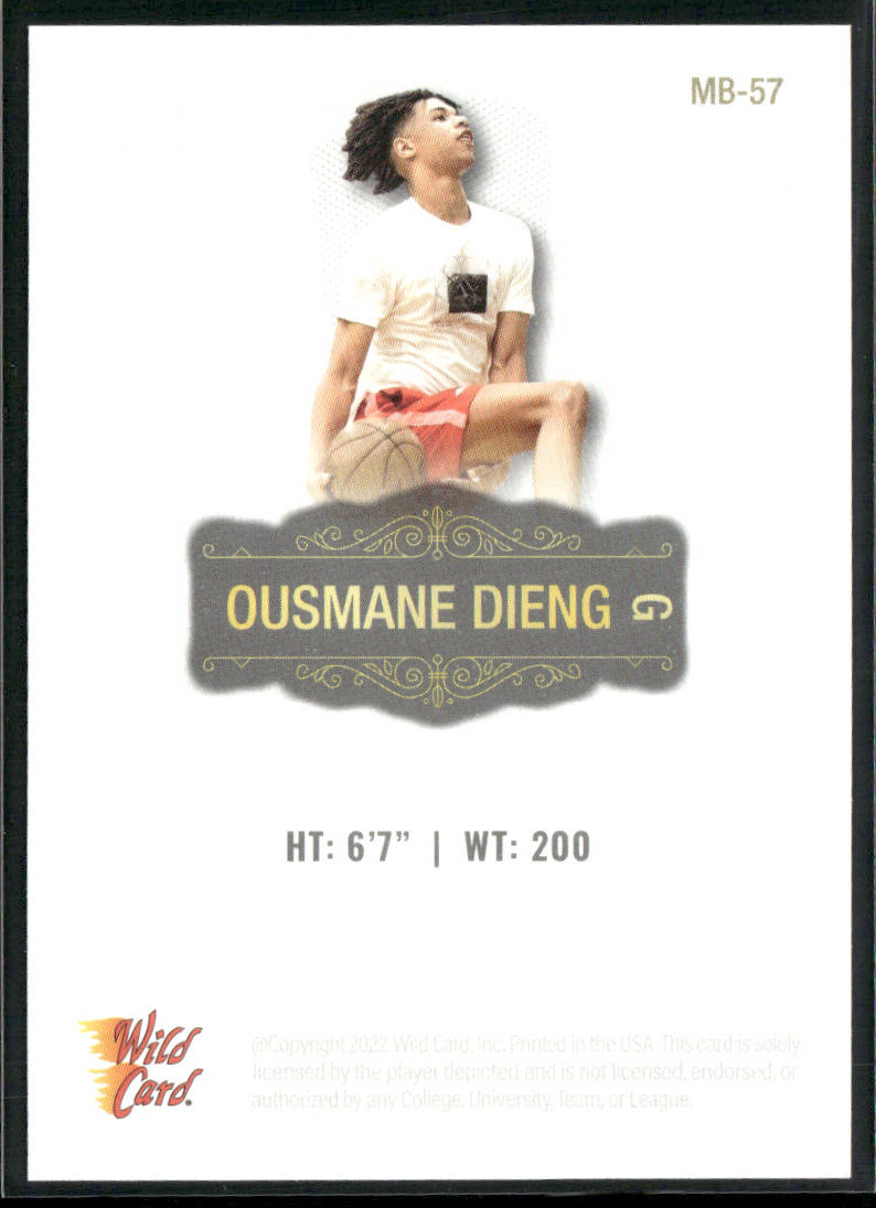 Ousmane Dieng 2022 Wild Card Matte White #MB-57 Oklahoma City Thunder
