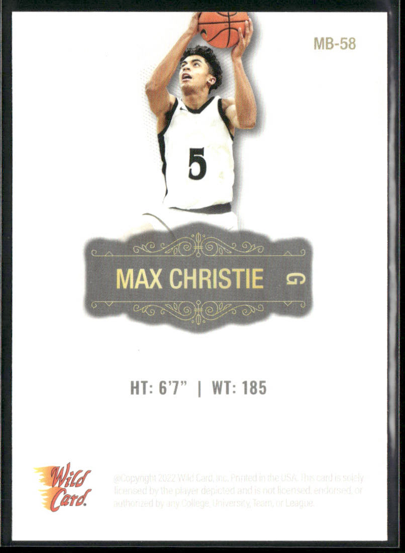 Max Christie 2022 Wild Card Matte White #MB-58 Michigan State Spartans