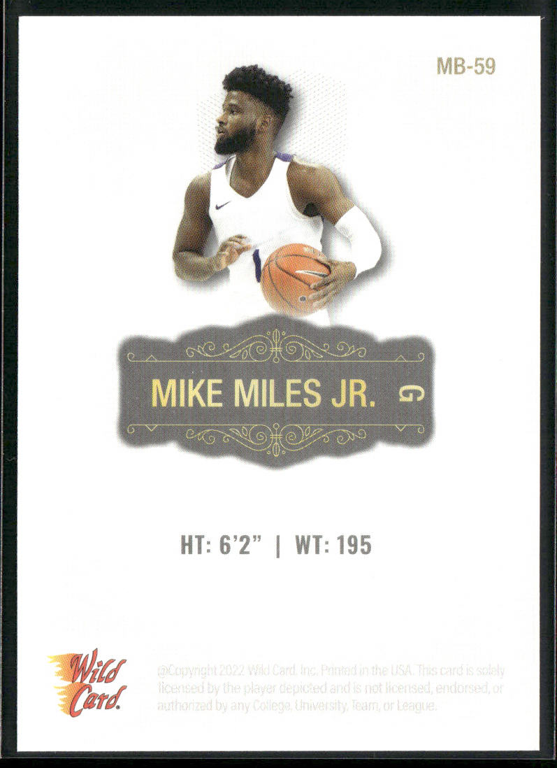 Mike Miles 2022 Wild Card Matte White #MB-59 TCU Horned Frogs