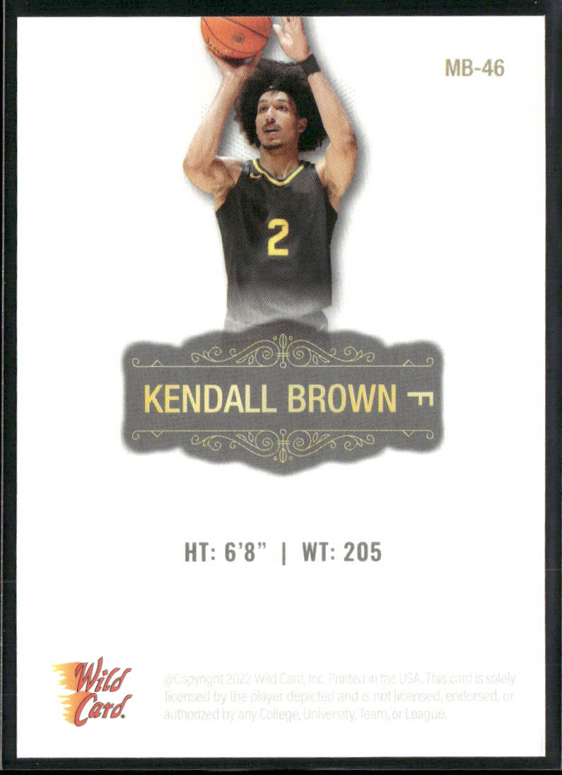 Kendall Brown 2022 Wild Card Matte White #MB-46 Baylor Bears