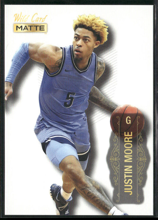 Justin Moore 2022 Wild Card Matte White #MB-45 Villanova Wildcats