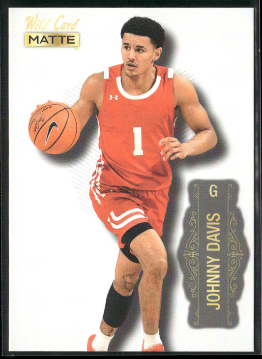 Johnny Davis 2022 Wild Card Matte White #MB-37 Wisconsin Badgers