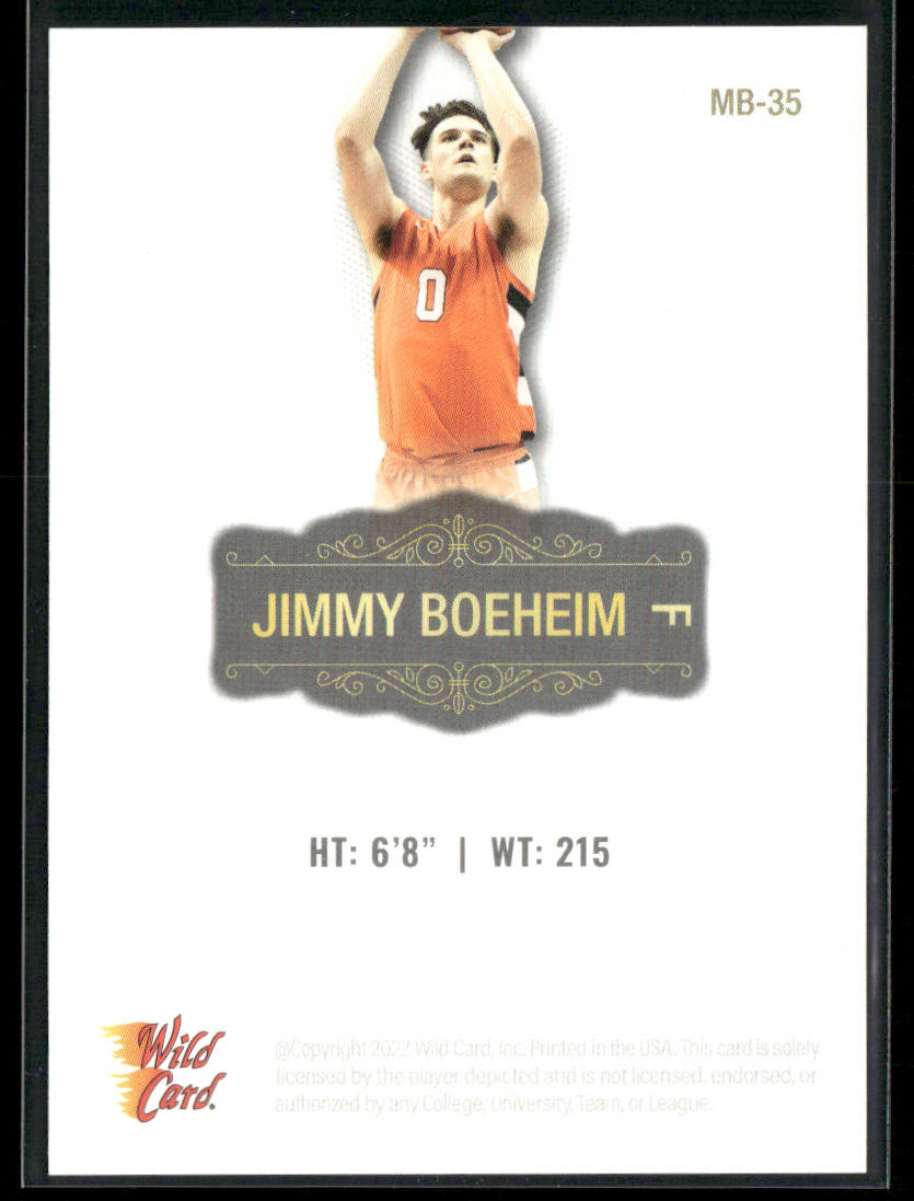 Jimmy Boeheim 2022 Wild Card Matte White #MB-35 Syracuse Orange