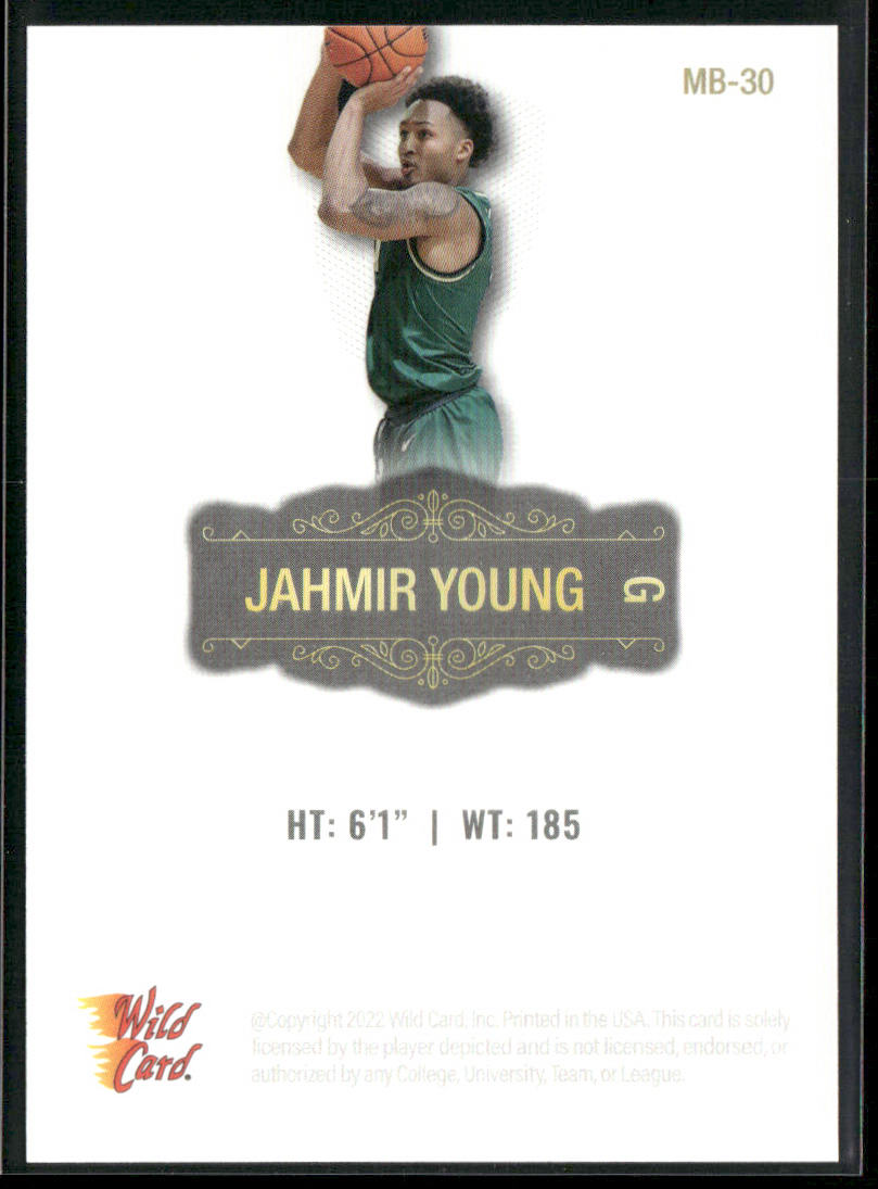 Jahmir Young 2022 Wild Card Matte White #MB-30 Charlotte 49ers