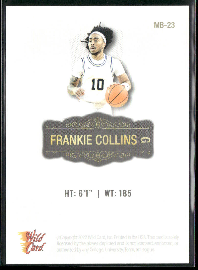 Frankie Collins 2022 Wild Card Matte White #MB-23 Michigan Wolverines