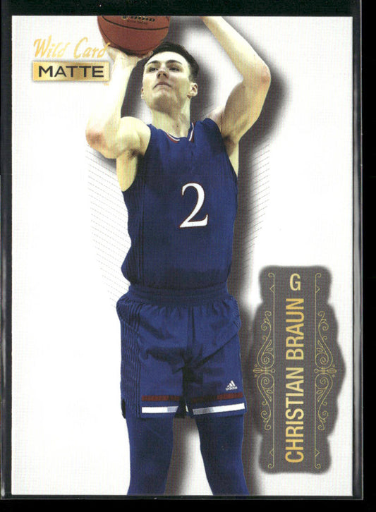 Christian Braun 2022 Wild Card Matte White #MB-13 Kansas Jayhawks