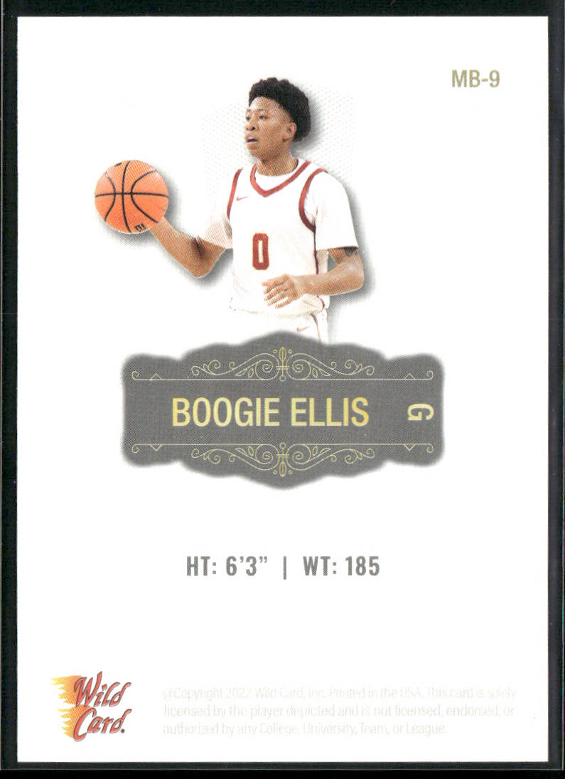 Boogie Ellis 2022 Wild Card Matte White #MB-9 USC Trojans
