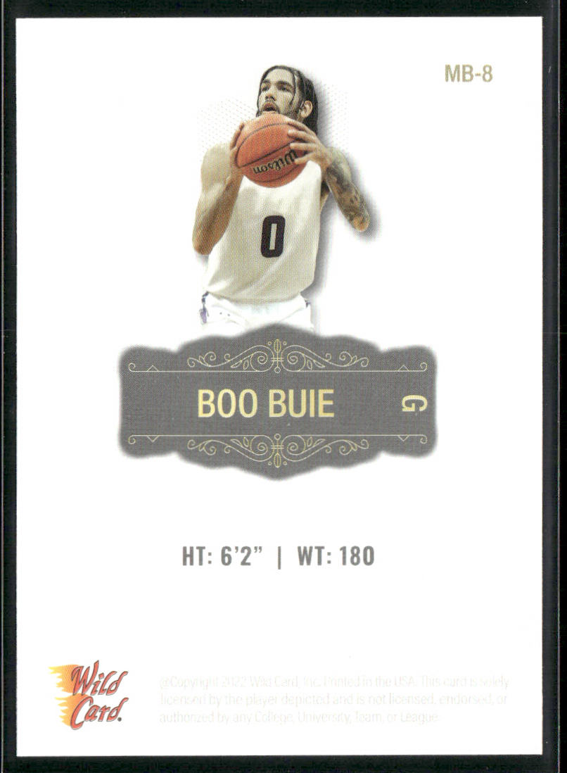Boo Buie 2022 Wild Card Matte White #MB-8 Northwestern Wildcats