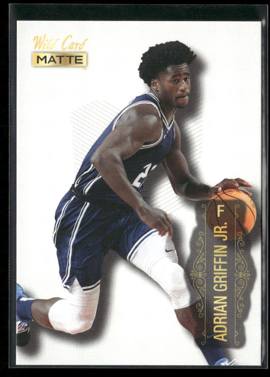 AJ Griffin 2022 Wild Card Matte White #MB-1 Duke Blue Devils