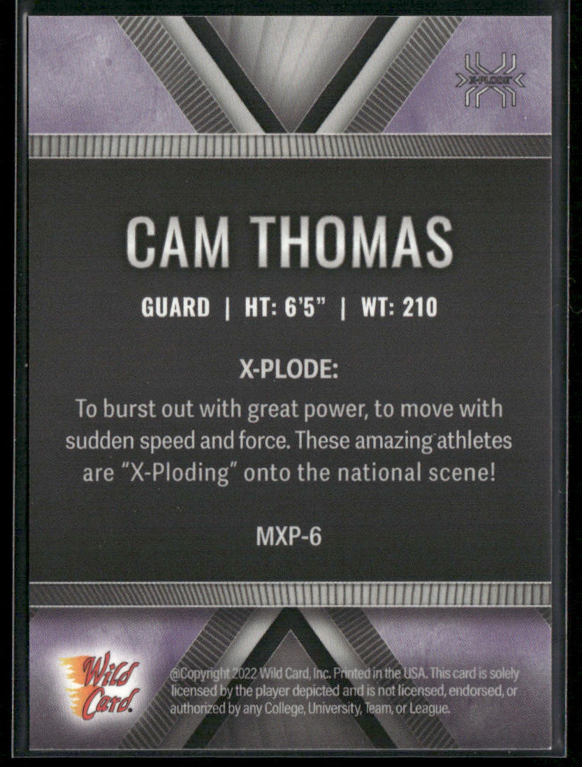 Cam Thomas 2022 Wild Card Matte X-Plode White/Purple X #MXP-6