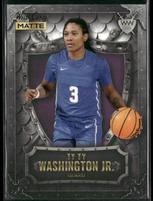 TyTy Washington Jr. 2022 Wild Card Matte Weekend Warrior Silver/White/Purple