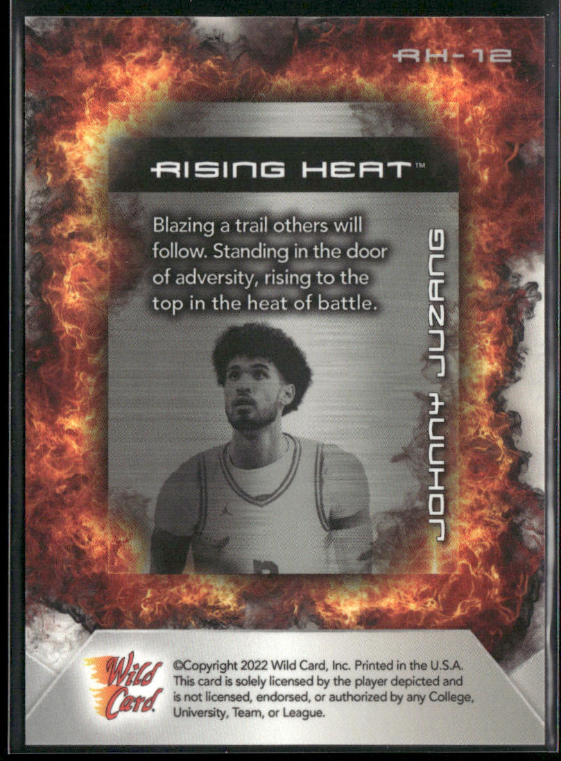 Johnny Juzang 2022 Wild Card Matte Rising Heat White/Orange #RH-12 UCLA Bruins
