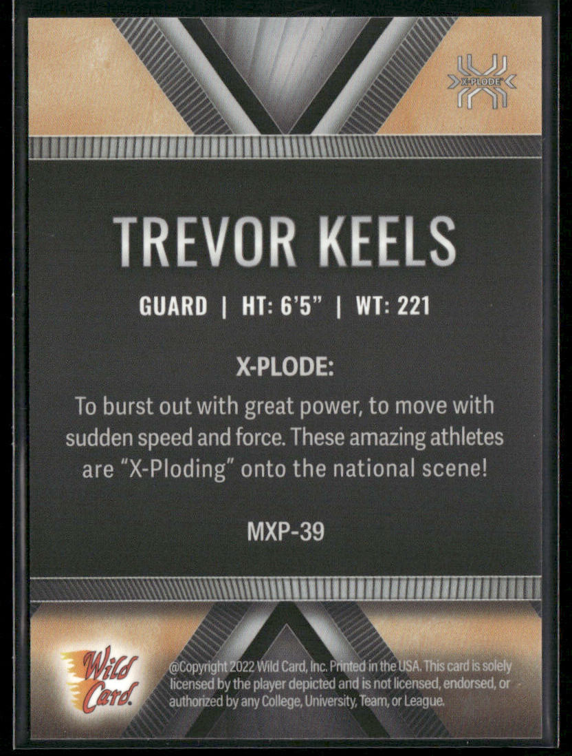 Trevor Keels 2022 Wild Card Matte X-Plode White/Orange X #MXP-39