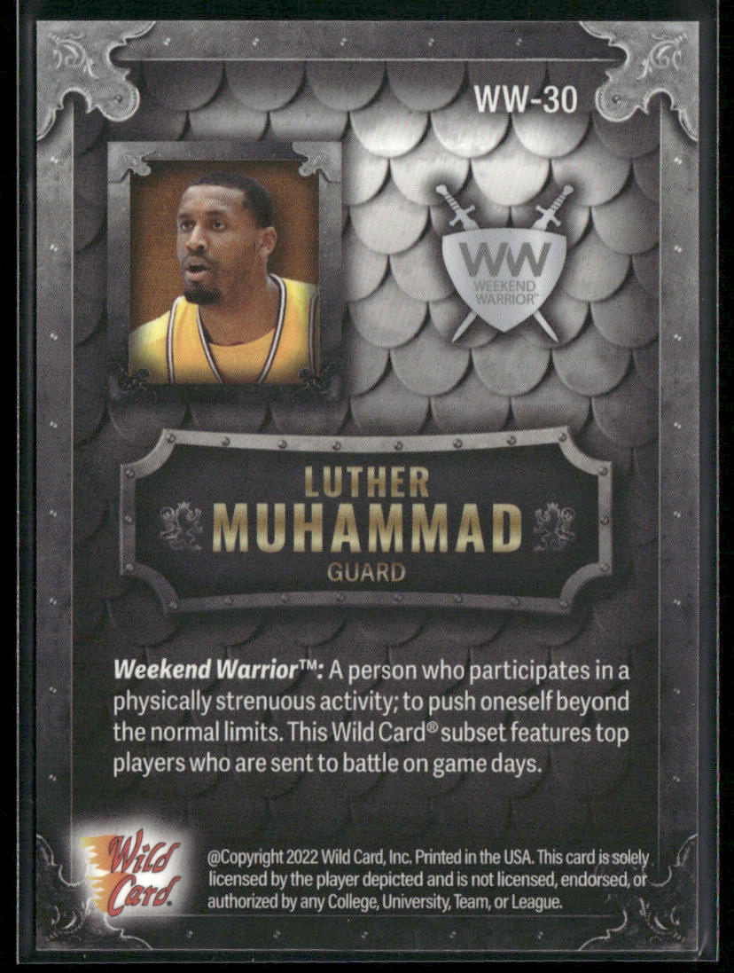 Luther Muhammad 2022 Wild Card Matte Weekend Warrior Silver/White/Orange #WW-30
