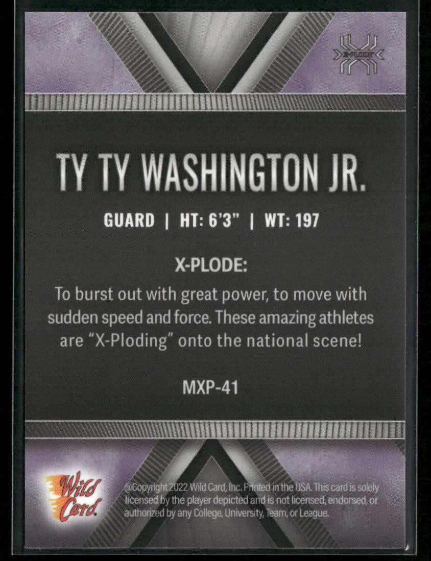 Ty Ty Washington Jr. 2022 Wild Card Matte X-Plode White/Purple X #MXP-41