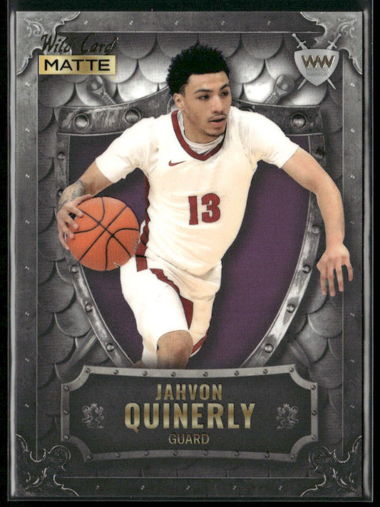 Jahvon Quinerly 2022 Wild Card Matte Weekend Warrior Silver/White/Purple #WW-18