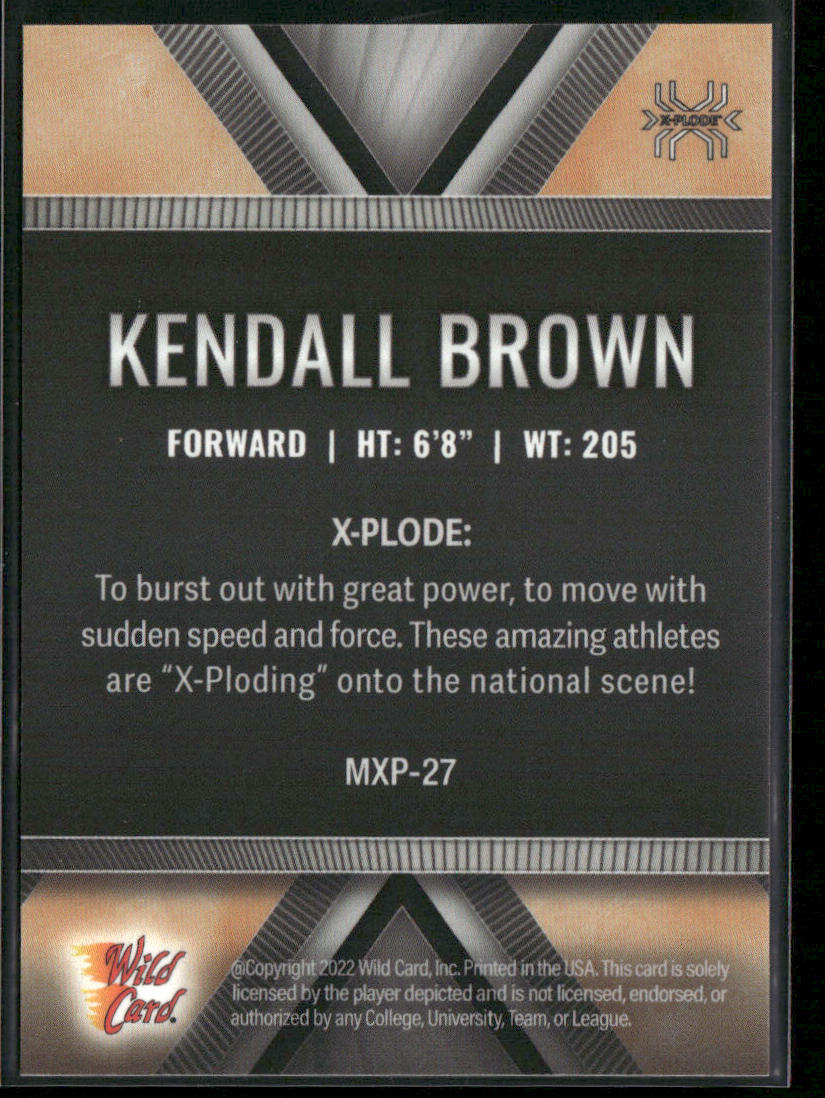 Kendall Brown 2022 Wild Card Matte X-Plode White/Orange X #MXP-27