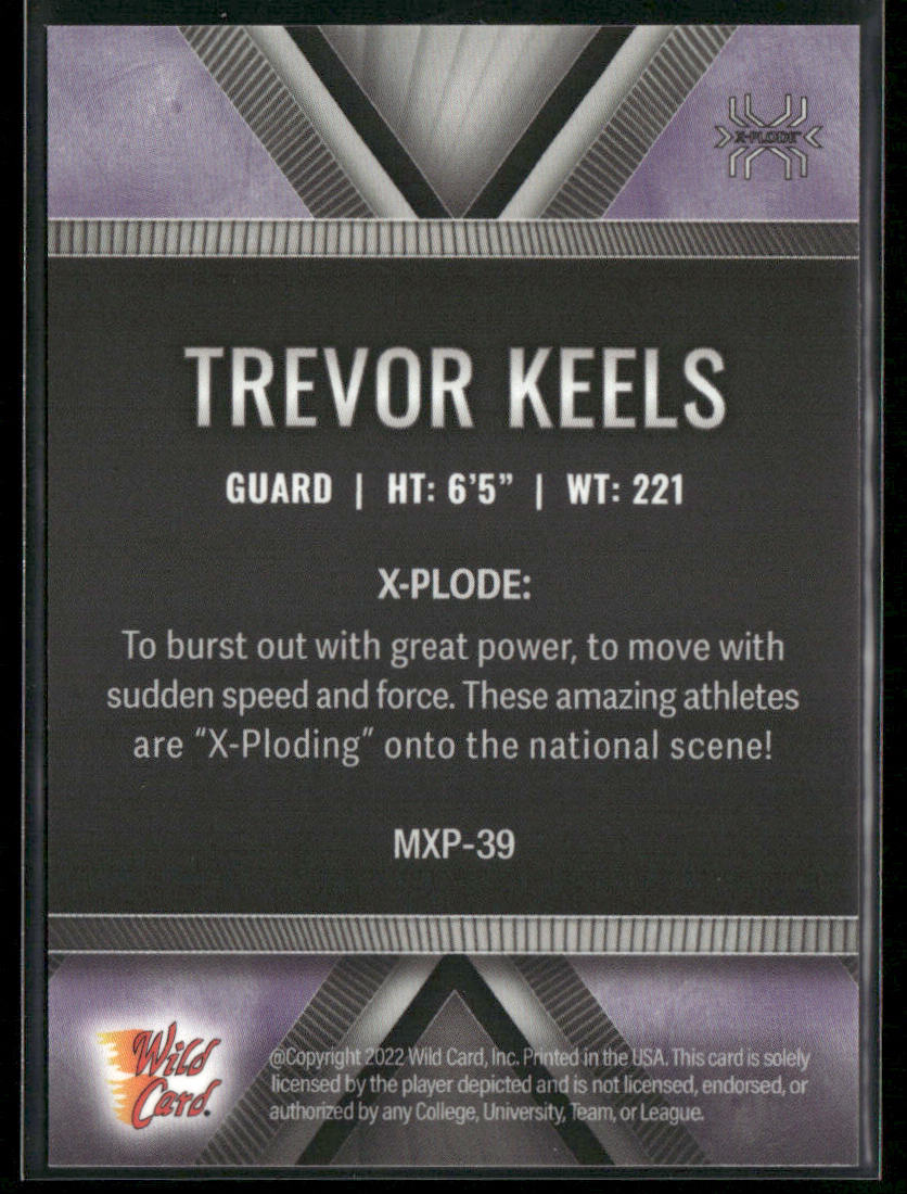 Trevor Keels 2022 Wild Card Matte X-Plode White/Purple X #MXP-39