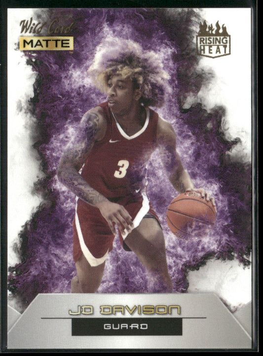 JD Davison 2022 Wild Card Matte Rising Heat White/Purple #RH-10 Crimson Tide