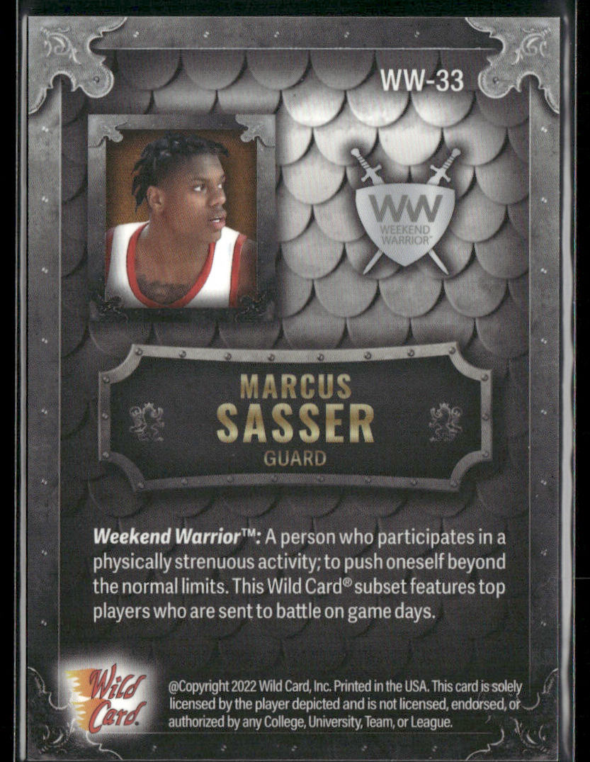 Marcus Sasser 2022 Wild Card Matte Weekend Warrior Silver/White/Orange #WW-33
