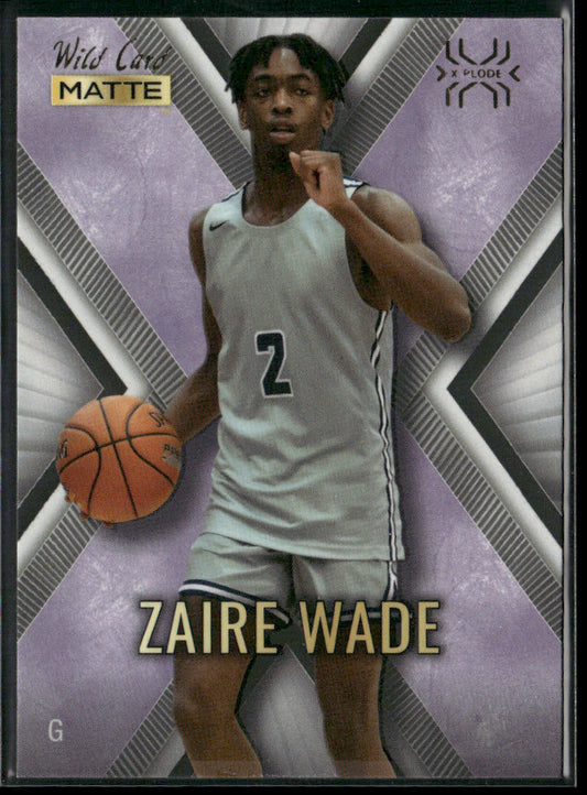 Zaire Wade 2022 Wild Card Matte X-Plode White/Purple X #MXP-44