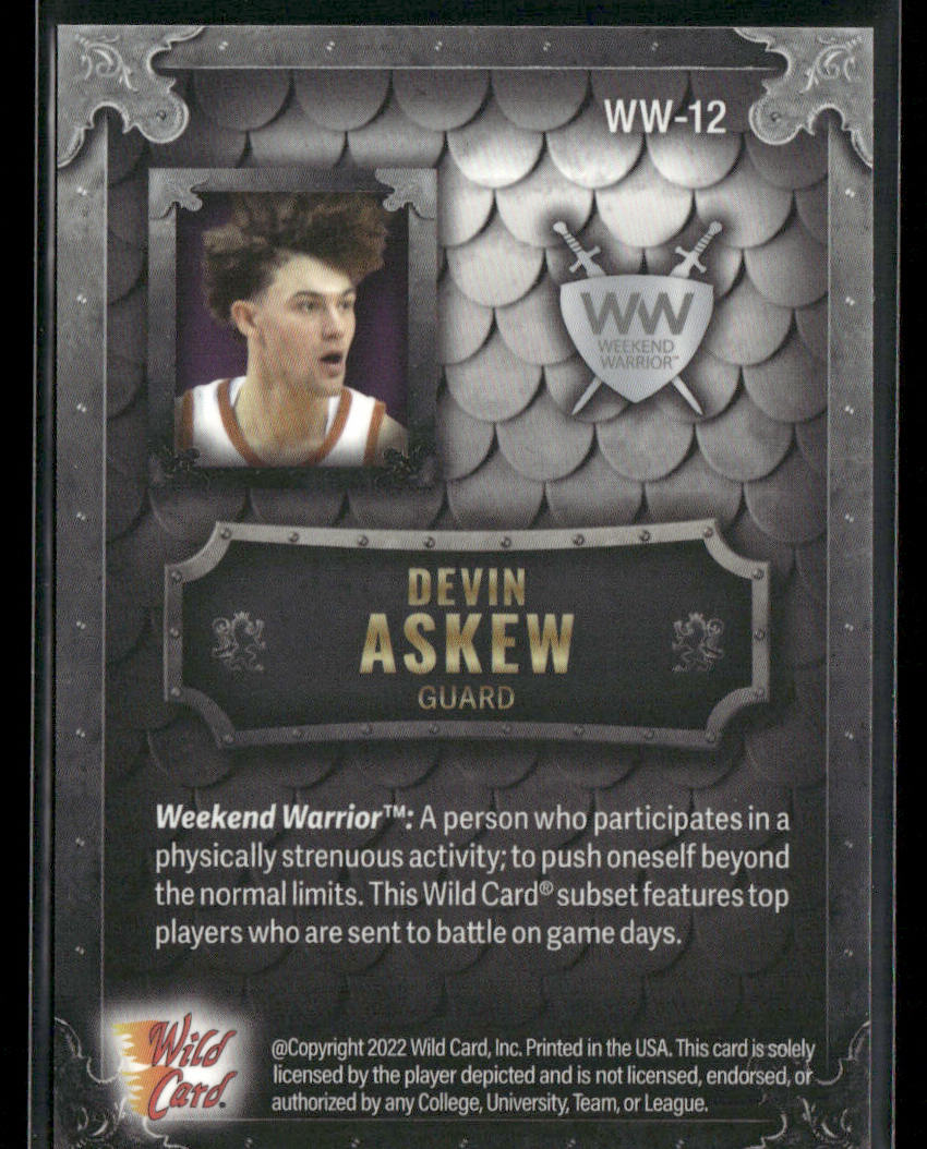 Devin Askew 2022 Wild Card Matte Weekend Warrior Silver/White/Purple #WW-12
