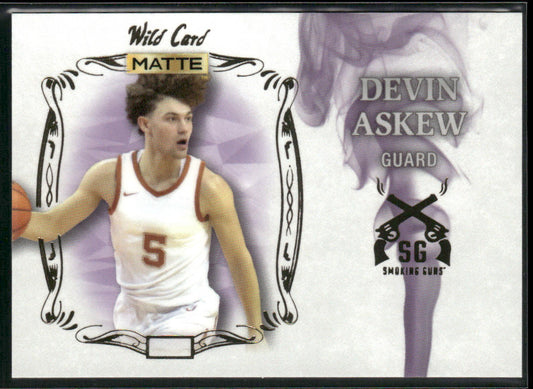 Devin Askew 2022 Wild Card Matte Smoking Guns White/Purple #SG-4