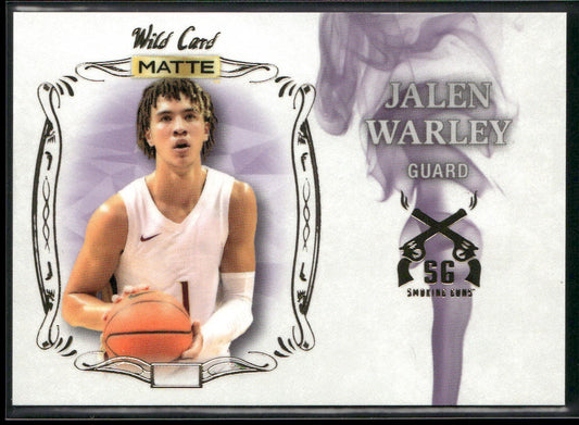 Jalen Warley 2022 Wild Card Matte Smoking Guns White/Purple #SG-10