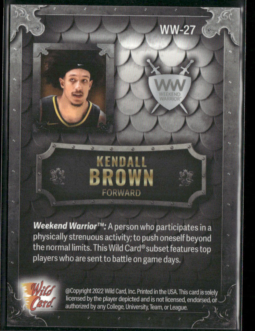 Kendall Brown 2022 Wild Card Matte Weekend Warrior Silver/White/Orange #WW-27