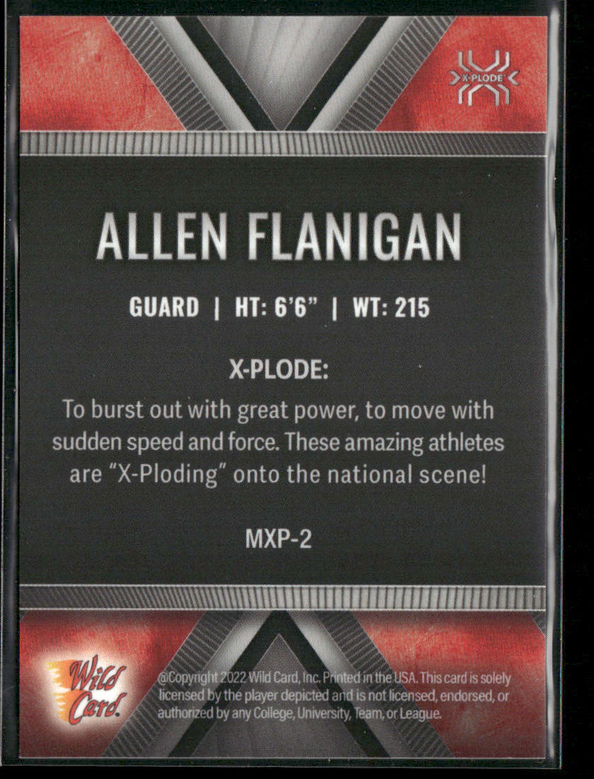 Allen Flanigan 2022 Wild Card Matte X-Plode White/Red X #MXP-2 SN