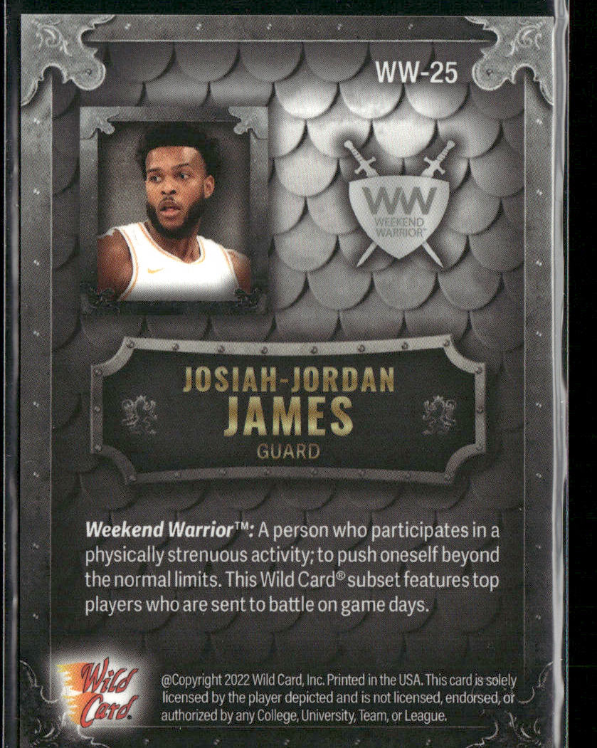 Josiah-Jordan James 2022 Wild Card Matte Weekend Warrior #WW-25 SN