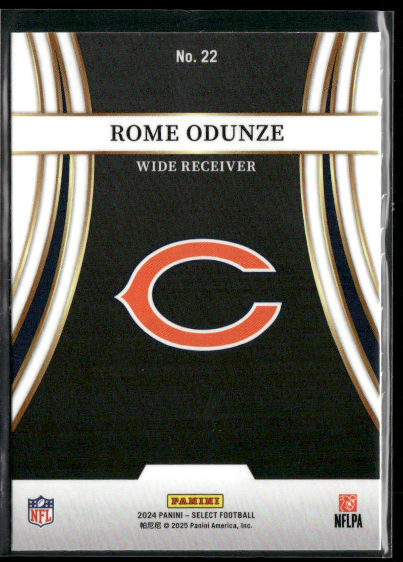 Rome Odunze 2024 Panini Select Turbocharged #22 Chicago Bears back