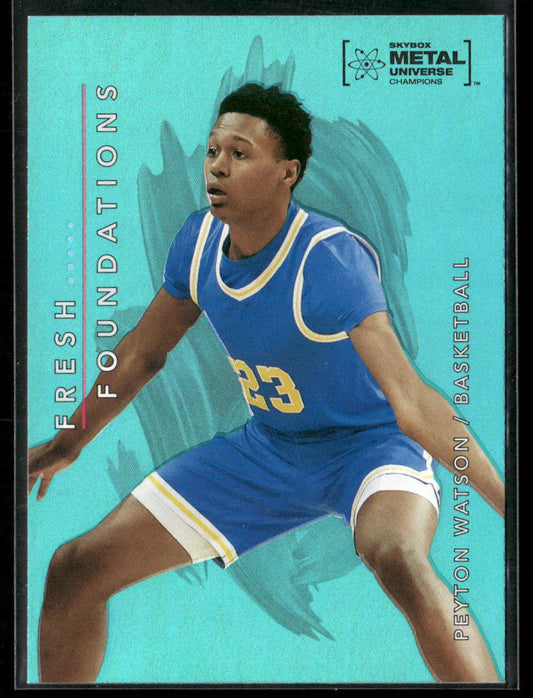 Peyton Watson 2022 SkyBox Metal Universe Champions Fresh Foundations Aqua #FF46
