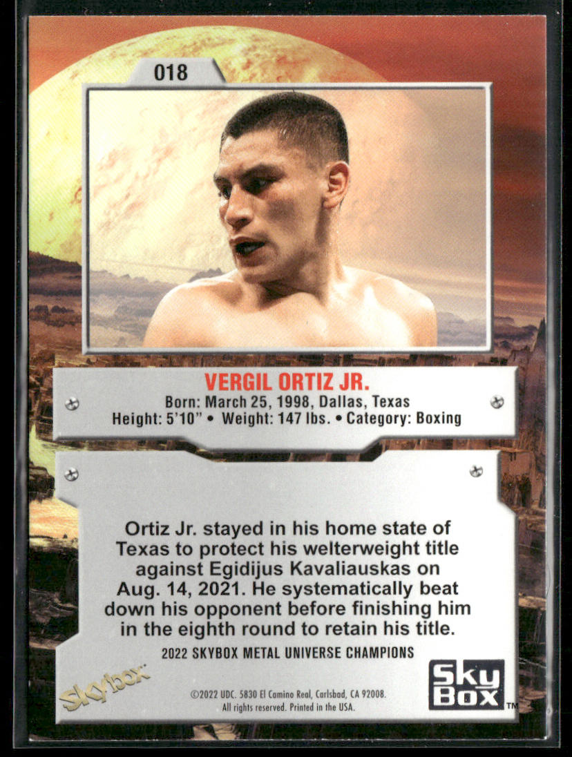 Vergil Ortiz Jr. 2022 SkyBox Metal Universe Champions #018 back