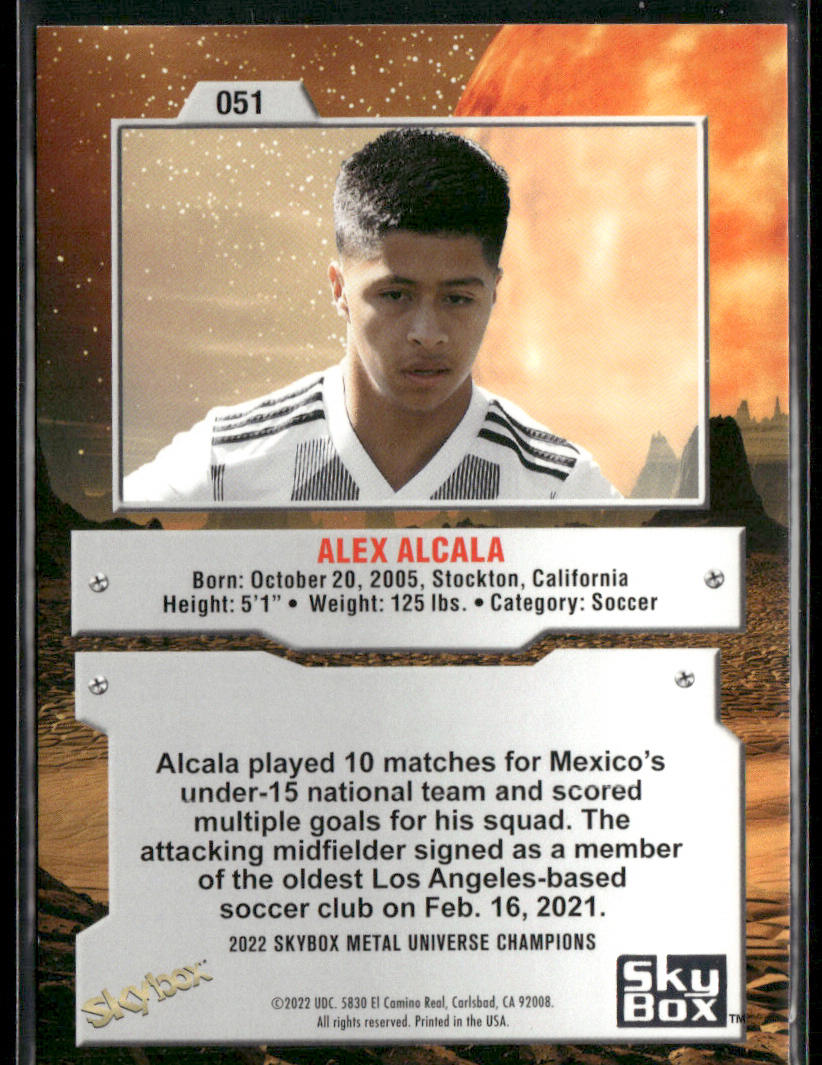 Alex Alcala 2022 SkyBox Metal Universe Champions #051