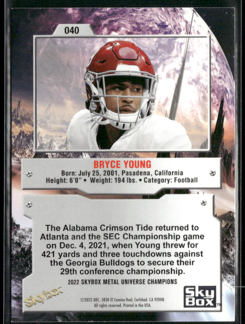 Bryce Young 2022 SkyBox Metal Universe Champions #040