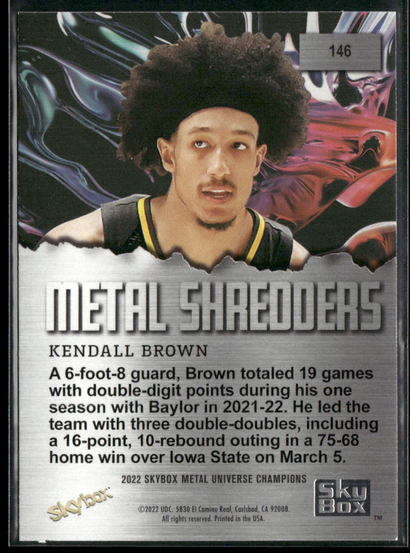 Kendall Brown 2022 SkyBox Metal Universe Champions Aqua #146