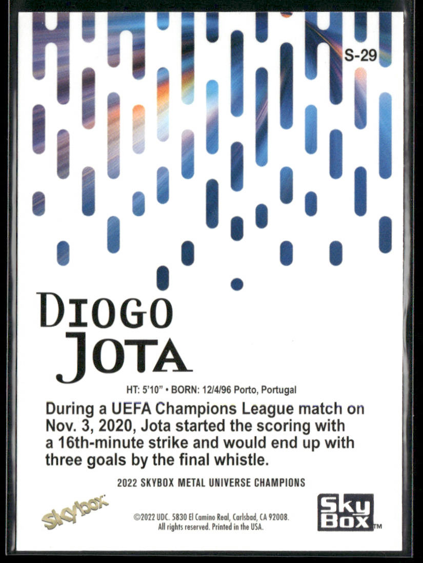 Diogo Jota 2022 SkyBox Metal Universe Champions Skybox Premium #S-29