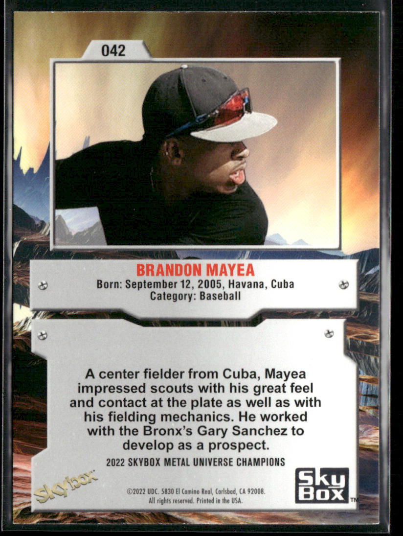 Brandon Mayea 2022 SkyBox Metal Universe Champions #042
