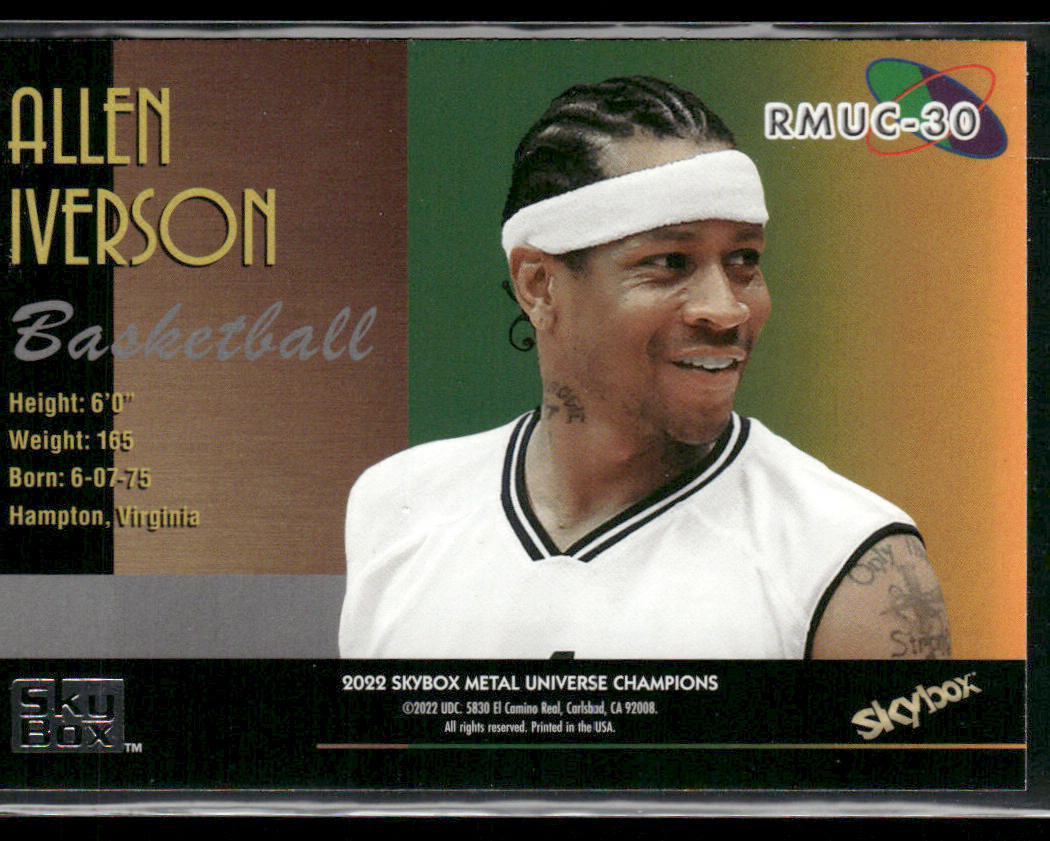 Allen Iverson 2022 SkyBox Metal Universe Champions 1997-98 Retro Metal #RMUC-30