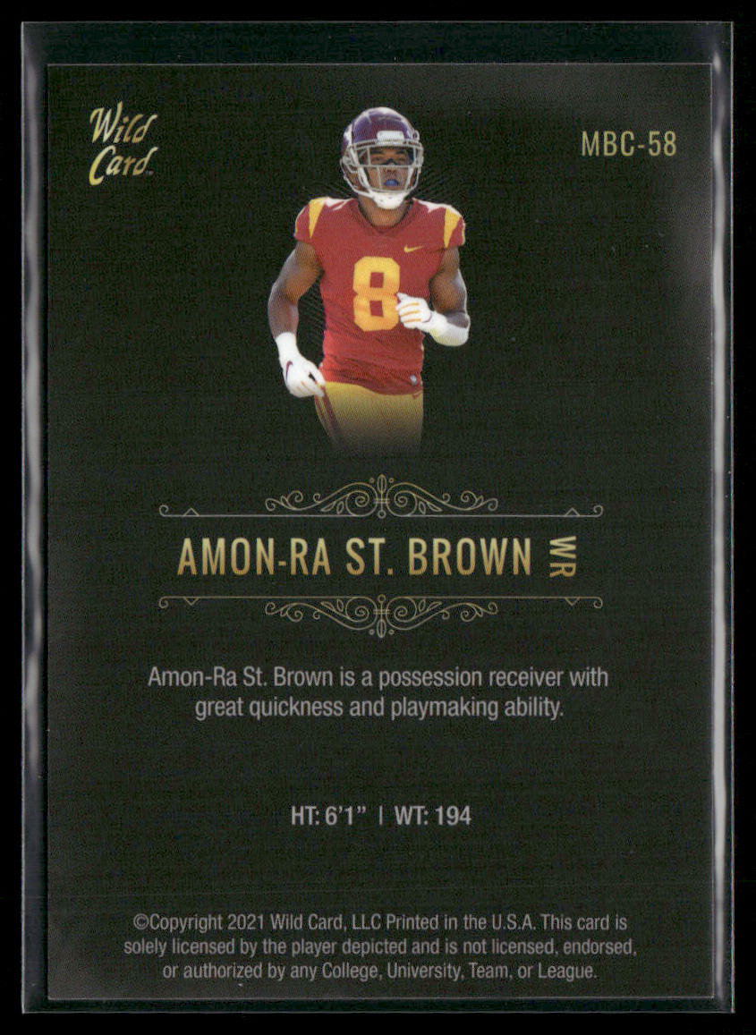 Amon-Ra St. Brown 2021 Wild Card Matte White Black #MBC-58 USC Trojans