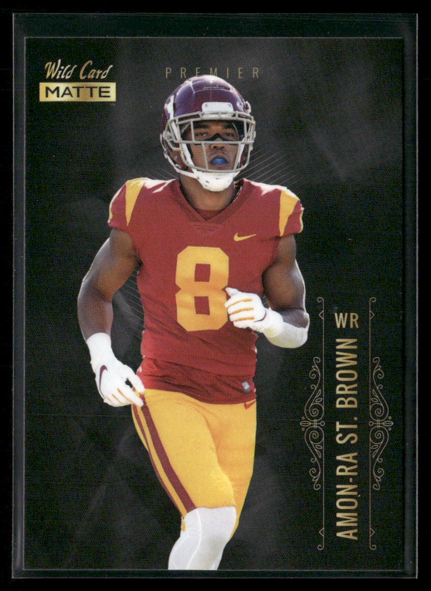 Amon-Ra St. Brown 2021 Wild Card Matte White Black #MBC-58 USC Trojans