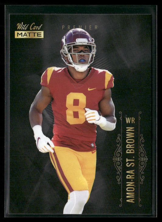 Amon-Ra St. Brown 2021 Wild Card Matte White Black #MBC-58 USC Trojans