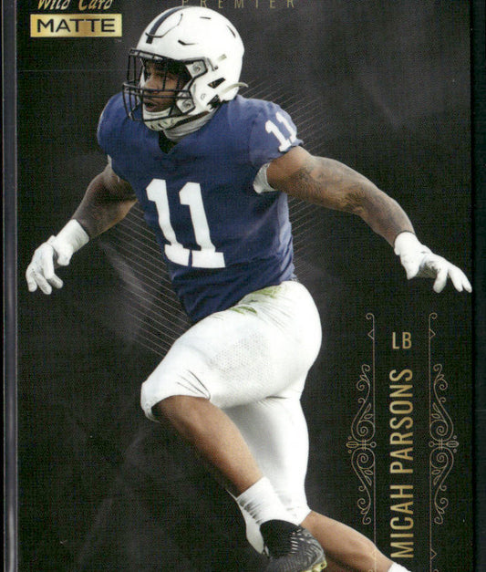 Micah Parsons 2021 Wild Card Matte White Black #MBC-18 Penn State Nittany Lions