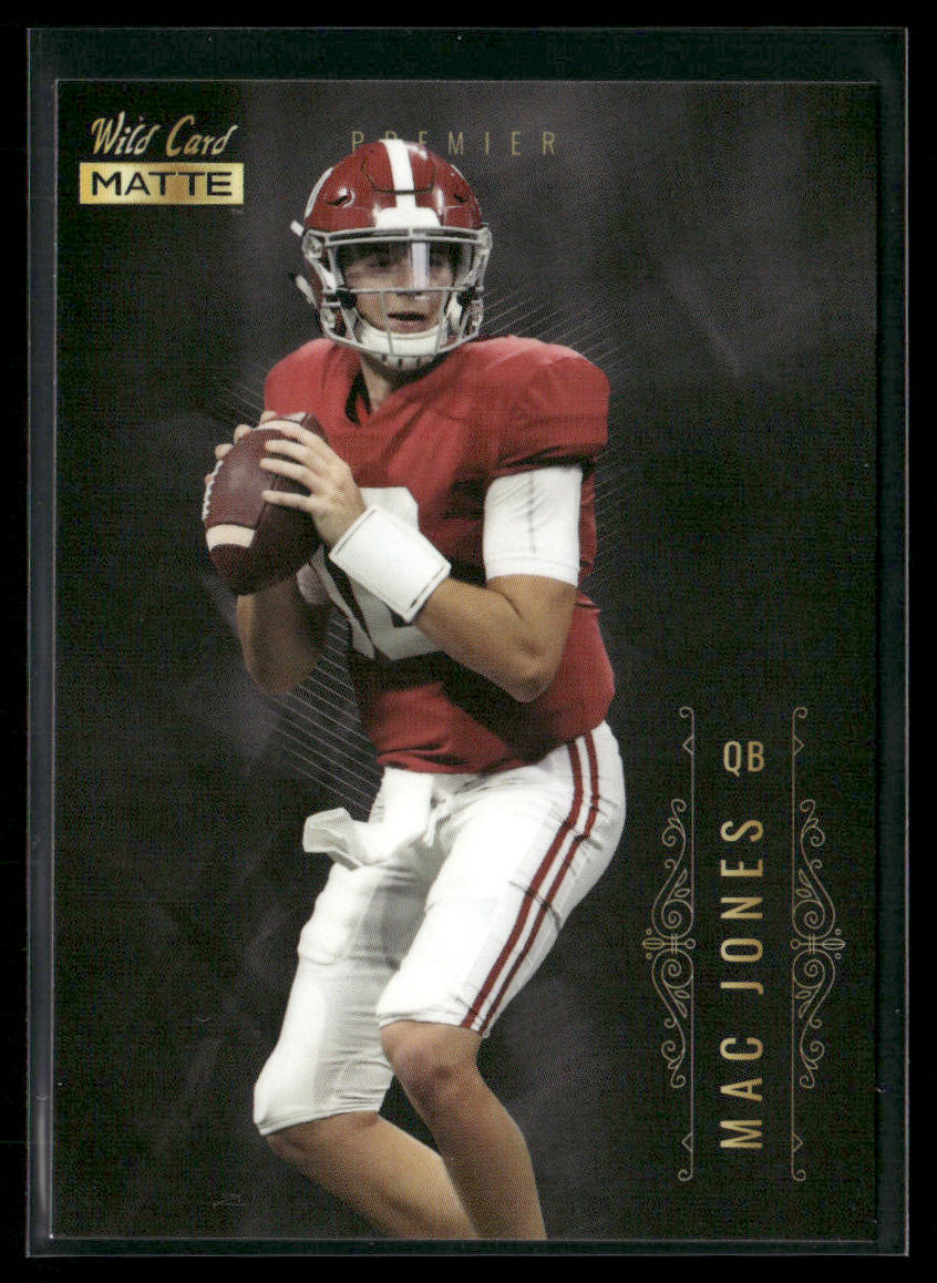 Mac Jones 2021 Wild Card Matte White Black #MBC-3 Alabama Crimson Tide