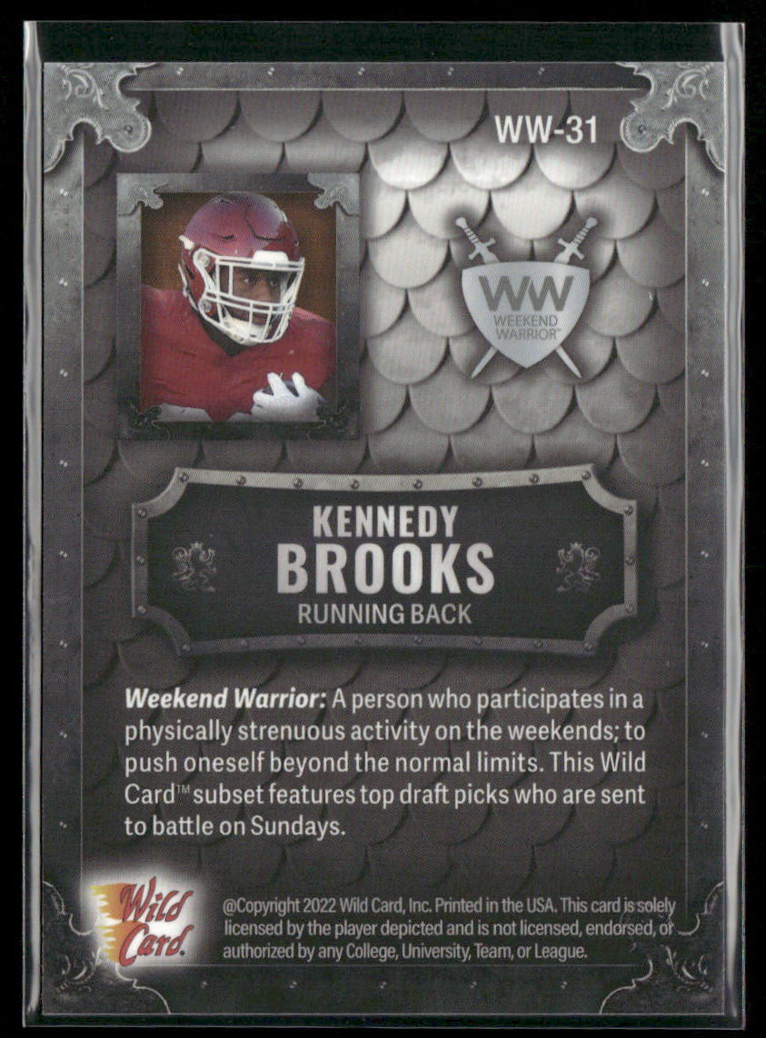 Kennedy Brooks 2022 Wild Card Matte Weekend Warriors Silver/White/Orange #WW-31
