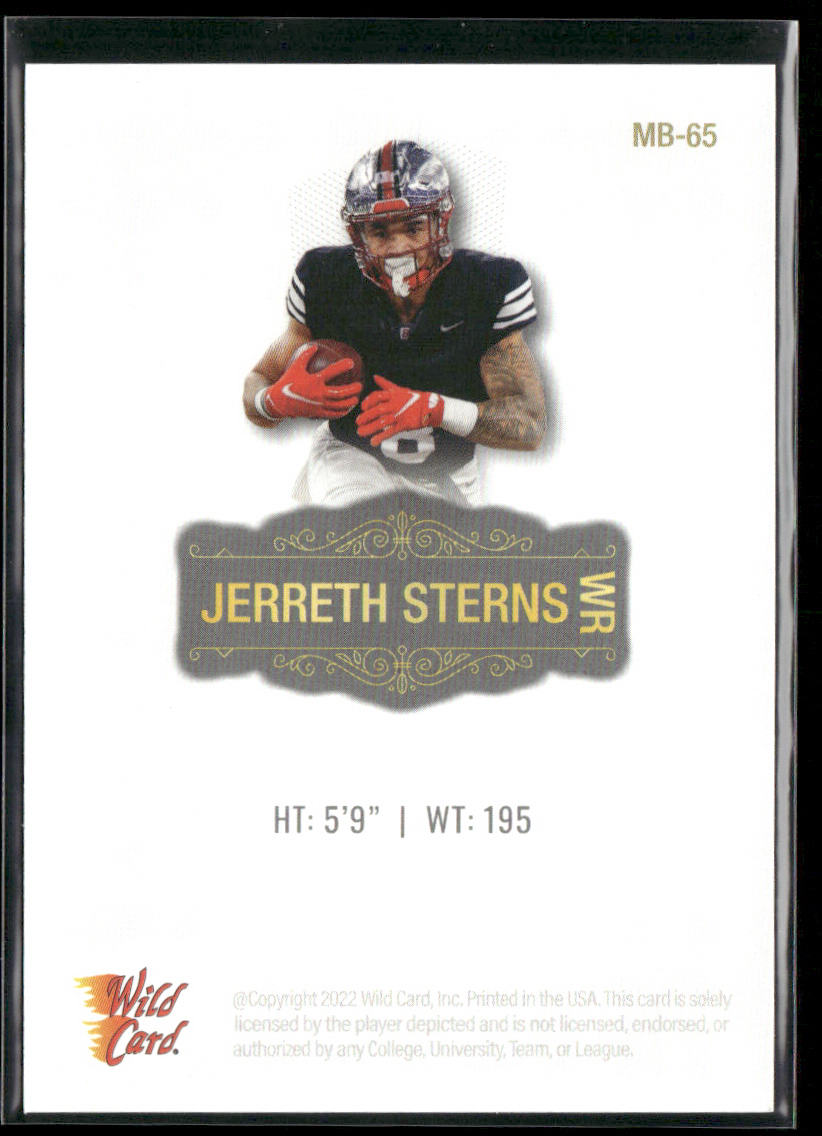 Jerreth Sterns 2022 Wild Card Matte White #MB-65 Western Kentucky Hilltoppers