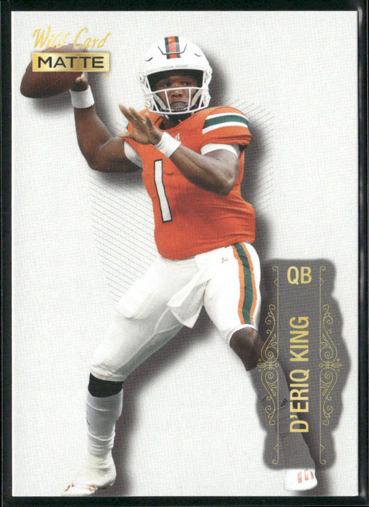 D'eriq King 2022 Wild Card Matte White #MB-51 Miami Hurricanes