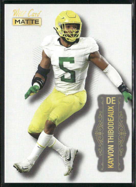 Kayvon Thibodeaux 2022 Wild Card Matte White #MB-73 Oregon Ducks