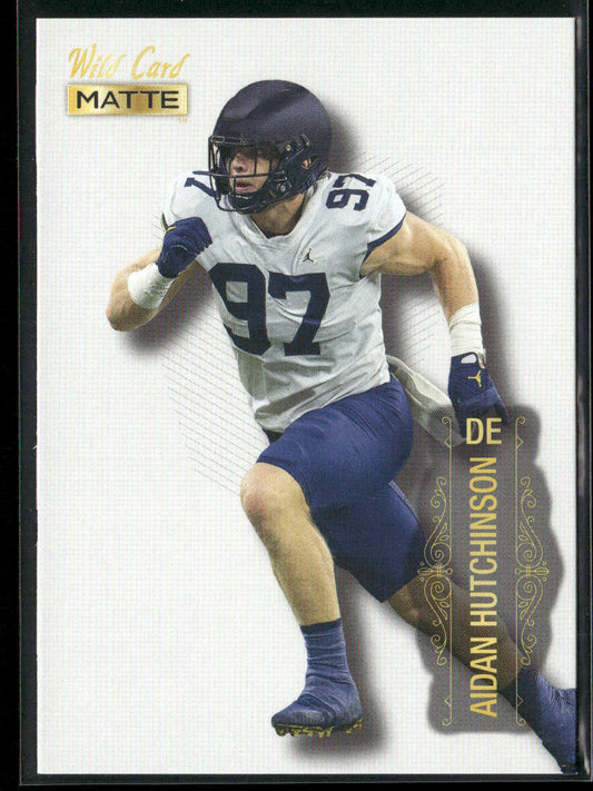 Aidan Hutchinson 2022 Wild Card Matte White #MB-2 Michigan Wolverines